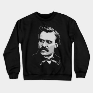 Friedrich Nietzsche Black and White Crewneck Sweatshirt